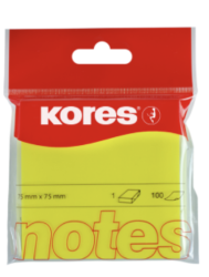 Bloček Kores 75x75 mm žluté 100listů