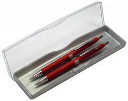 Pero kuličkové + Mikrotužka 0,5 mm Lena, červená sada