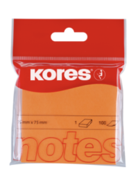 Bloček Kores 75x75 mm oranžové 100listů