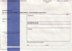 Poštovní obálka B6 dodejka modrý pruh