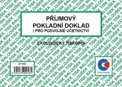 Příjmový pokladní doklad, podvojné účetnictví A6 Baloušek ET030, nepropisující