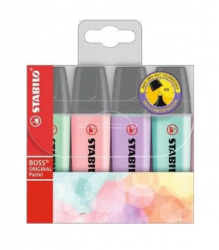 Zvýrazňovač Stabilo Boss Original Pastel, 152/7042 4ks